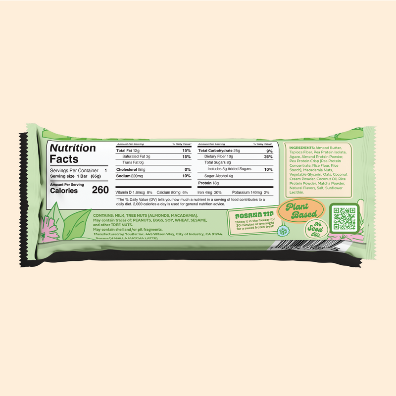 Matcha Latte Protein Bar (12-Pack), New Recipe