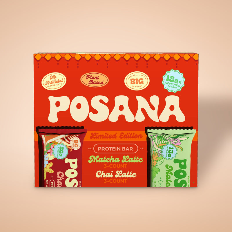 Posana Fall Matcha + Chai Variety Pack, front of box