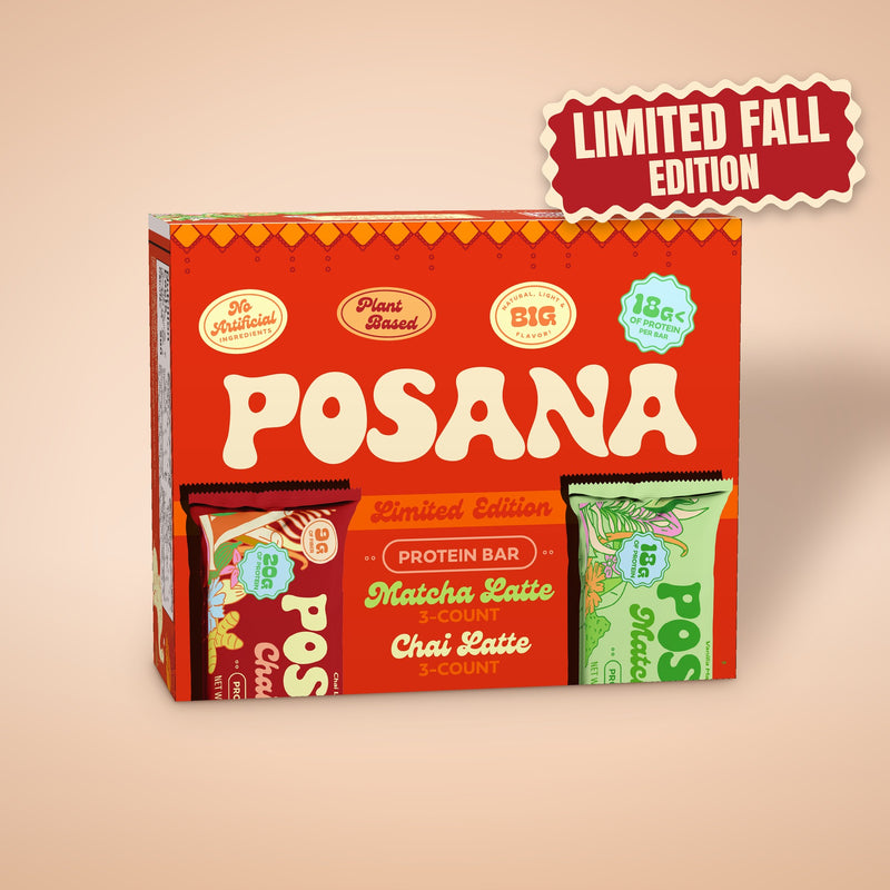 Posana Fall Matcha + Chai Variety Pack, 6-count box, Limited Fall Edition
